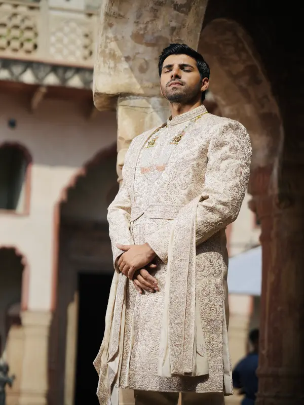 Aari virasat work embroidery sherwani.webp